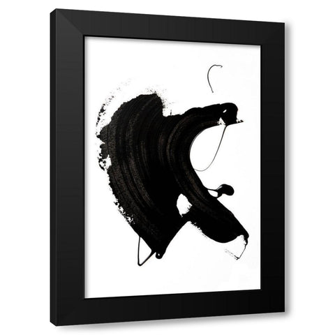 Black abstract Stroke Black Modern Wood Framed Art Print by Sawall, Anastasia