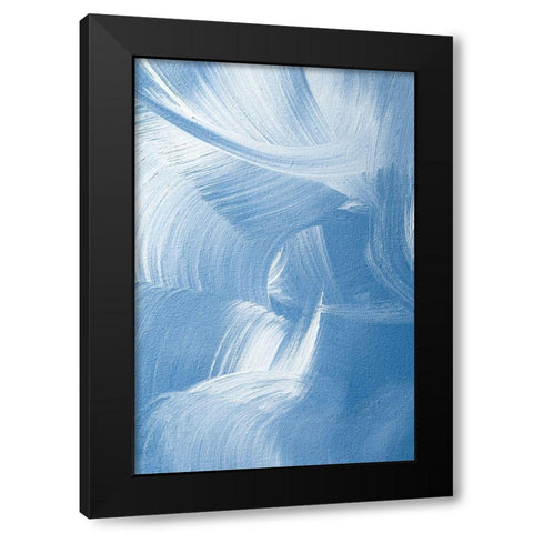Acrylic Waves No 1 Black Modern Wood Framed Art Print by Sawall, Anastasia