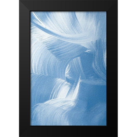 Acrylic Waves No 1 Black Modern Wood Framed Art Print by Sawall, Anastasia
