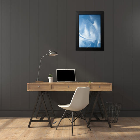 Acrylic Waves No 2 Black Modern Wood Framed Art Print by Sawall, Anastasia