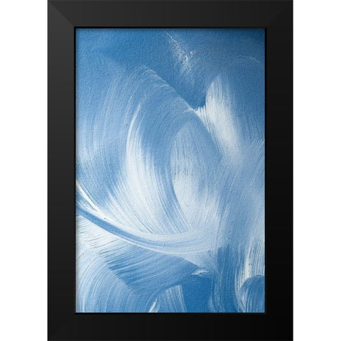 Acrylic Waves No 2 Black Modern Wood Framed Art Print by Sawall, Anastasia