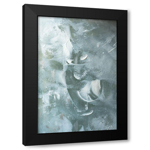 Green and White Acrylic No 2 Black Modern Wood Framed Art Print by Sawall, Anastasia