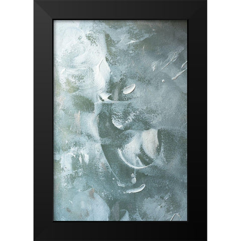 Green and White Acrylic No 2 Black Modern Wood Framed Art Print by Sawall, Anastasia