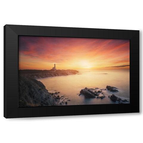 Favaritx sunrise 7R20215 Black Modern Wood Framed Art Print with Double Matting by Joanaduenas