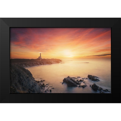 Favaritx sunrise 7R20215 Black Modern Wood Framed Art Print by Joanaduenas