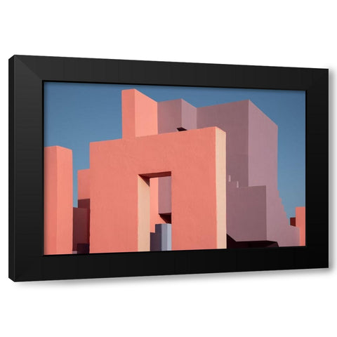 Muralla Roja #48 Black Modern Wood Framed Art Print with Double Matting by Wride, Linda