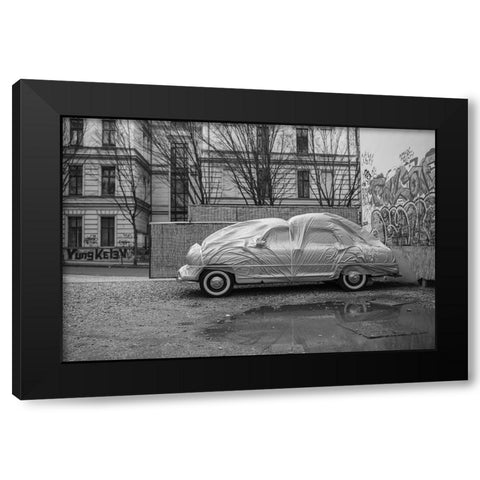 Flying Car Black Modern Wood Framed Art Print with Double Matting by Valaris, Kostas