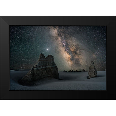 Stardust Black Modern Wood Framed Art Print by Cui, Yuan