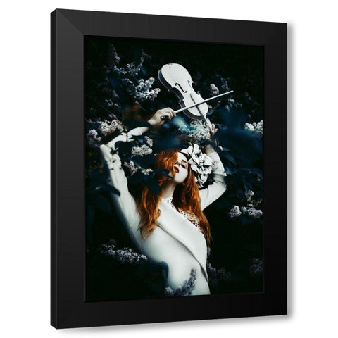 Endless Melody Black Modern Wood Framed Art Print with Double Matting by Bolgov (Axe), Ruslan