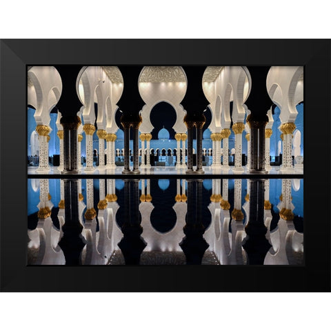 Blue Hour A Reflection Black Modern Wood Framed Art Print by Nath, Mrinal
