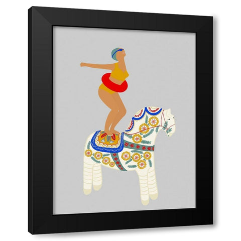 Little Pony Black Modern Wood Framed Art Print with Double Matting by Jotadejai