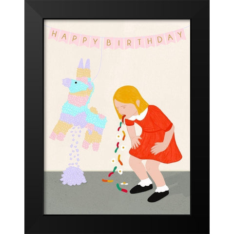 Excitement Black Modern Wood Framed Art Print by Jotadejai