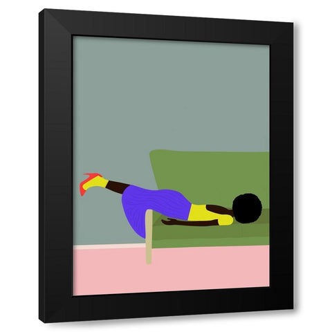 Wendys Mood Black Modern Wood Framed Art Print with Double Matting by Jotadejai