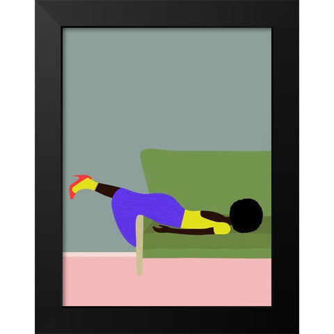 Wendys Mood Black Modern Wood Framed Art Print by Jotadejai