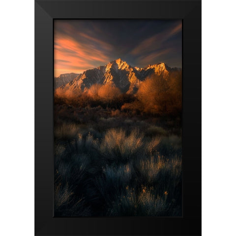 Light Touch Black Modern Wood Framed Art Print by P., Ruiqing