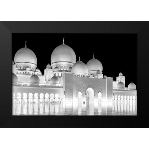 Light Of Abu Dhabi Grand Mosque Black Modern Wood Framed Art Print by Jin, Jie