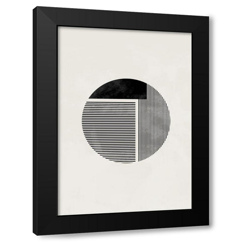 Minimalist round Black Modern Wood Framed Art Print by 1x Studio II