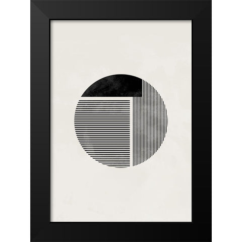 Minimalist round Black Modern Wood Framed Art Print by 1x Studio II