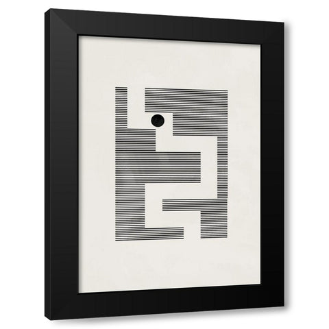 Minimalist maze Black Modern Wood Framed Art Print by 1x Studio II
