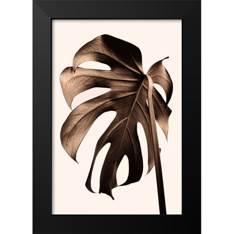 Monstera Gold Black Modern Wood Framed Art Print by 1x Studio III