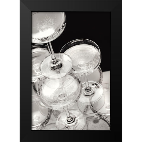 Champagne tower_5 Black Modern Wood Framed Art Print by 1x Studio III