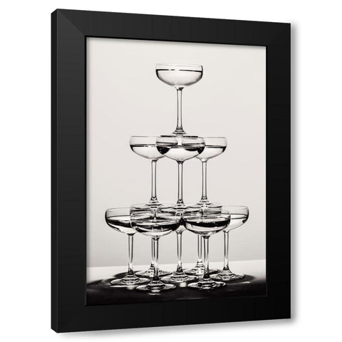 Champagne tower_6 Black Modern Wood Framed Art Print by 1x Studio III
