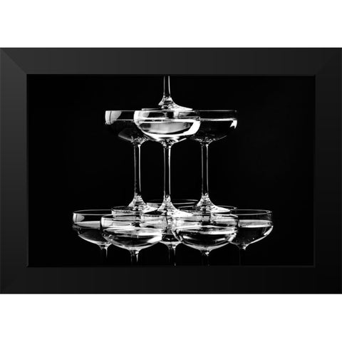 Champagne tower_10 Black Modern Wood Framed Art Print by 1x Studio III