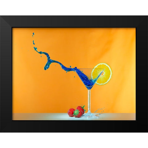 excited, bubbly, refreshing Black Modern Wood Framed Art Print by Groth, Martin