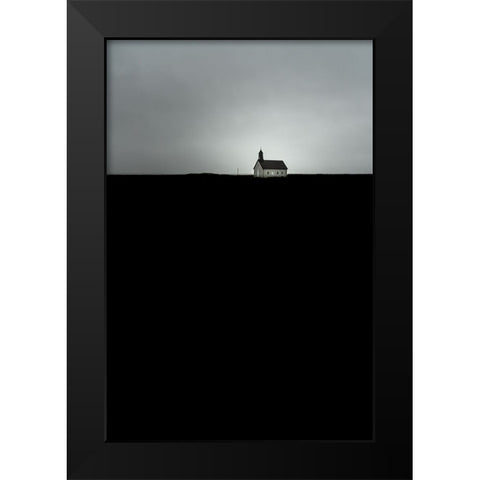 Strandarkirkja Black Modern Wood Framed Art Print by Faber, Wave