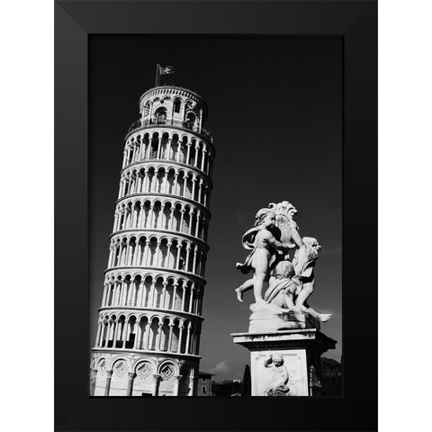 The Leaning Tower of Pisa Black Modern Wood Framed Art Print by Liu, Sonya