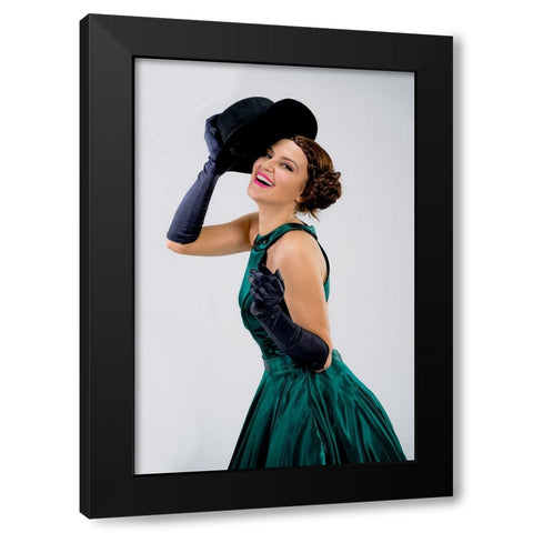 Beauty a Happy Black Modern Wood Framed Art Print with Double Matting by Nikolova, Aneta