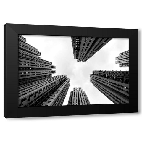 Urban Elements Black Modern Wood Framed Art Print with Double Matting by Makoto, Sasaki