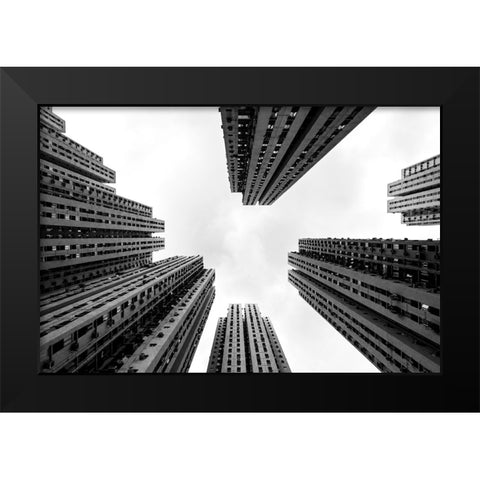 Urban Elements Black Modern Wood Framed Art Print by Makoto, Sasaki