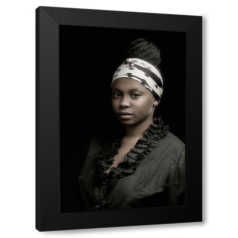 Karen Black Modern Wood Framed Art Print with Double Matting by Slotboom, Jan
