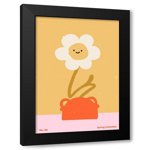 Spring Flower #06 Black Modern Wood Framed Art Print with Double Matting by NKTN