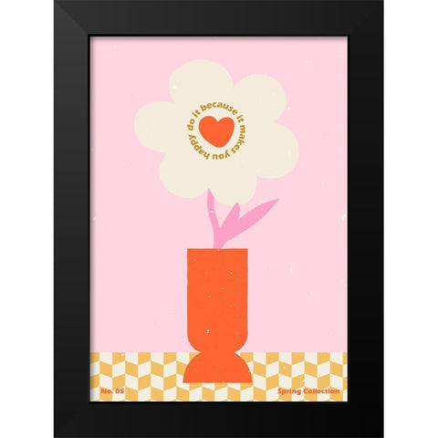 Spring Flower #05 Black Modern Wood Framed Art Print by NKTN