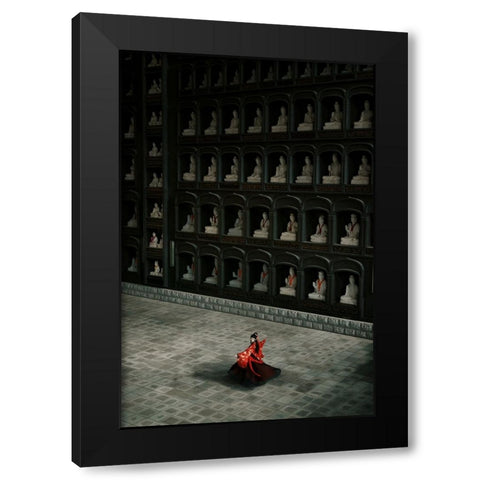 Appease Black Modern Wood Framed Art Print by Suemasa, Hiroaki