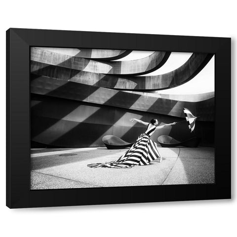 Stripes Black Modern Wood Framed Art Print by Stein, Tali