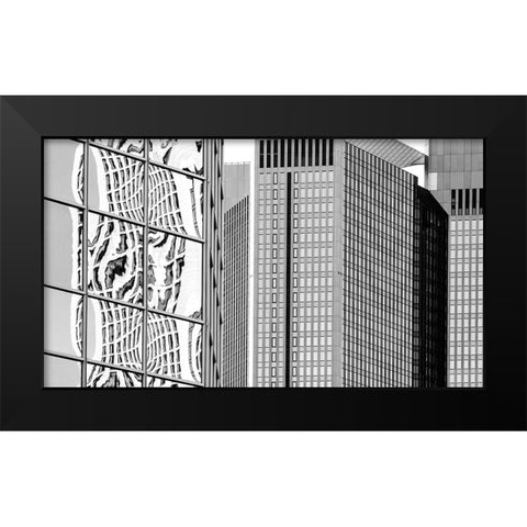 In The Streets Of Frankfurt Black Modern Wood Framed Art Print by Ruckert, Stephan