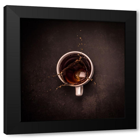 Splash Art Black Modern Wood Framed Art Print by Dhuper, Sumit