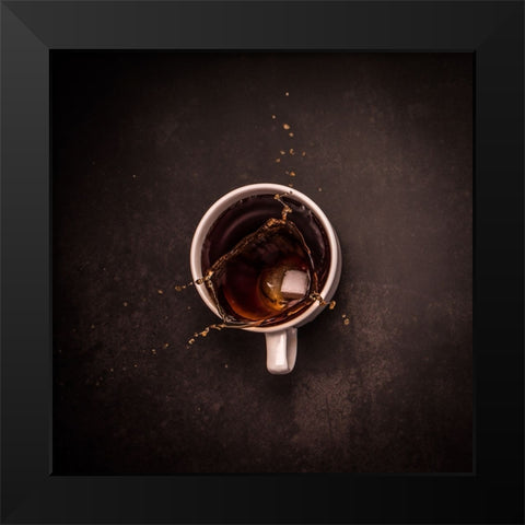 Splash Art Black Modern Wood Framed Art Print by Dhuper, Sumit