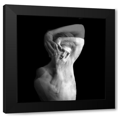 Who Am I Black Modern Wood Framed Art Print by Rabinovitz, Itzik