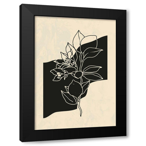 Abstract Flower 4 Black Modern Wood Framed Art Print by NKTN