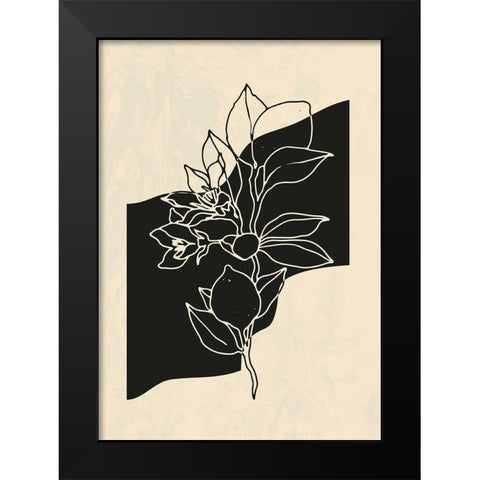 Abstract Flower 4 Black Modern Wood Framed Art Print by NKTN