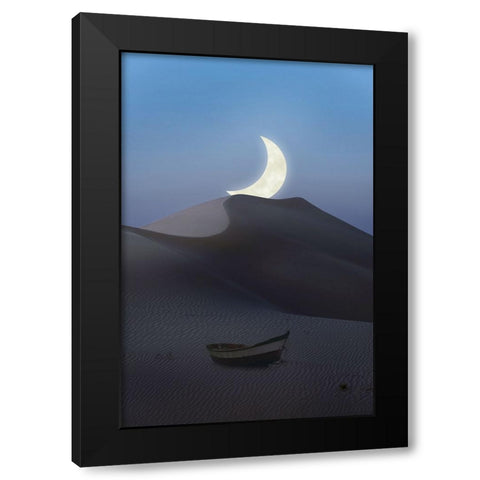 This used to be an ocean Black Modern Wood Framed Art Print with Double Matting by Chen, Quansheng