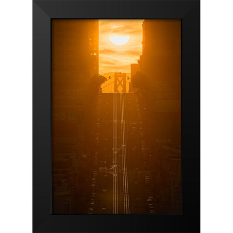 California Henge Black Modern Wood Framed Art Print by Chengming