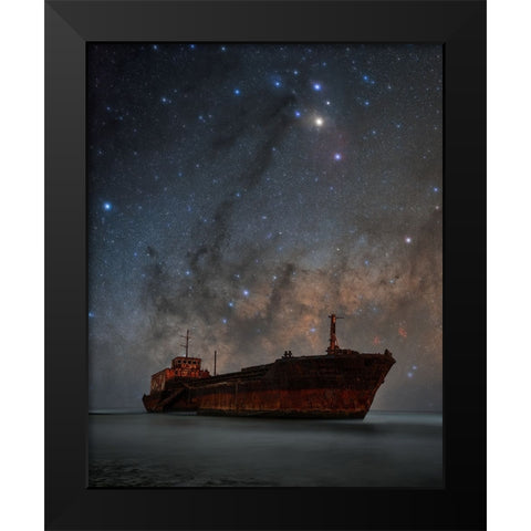 Aparajith Black Modern Wood Framed Art Print by Chander, Vikas