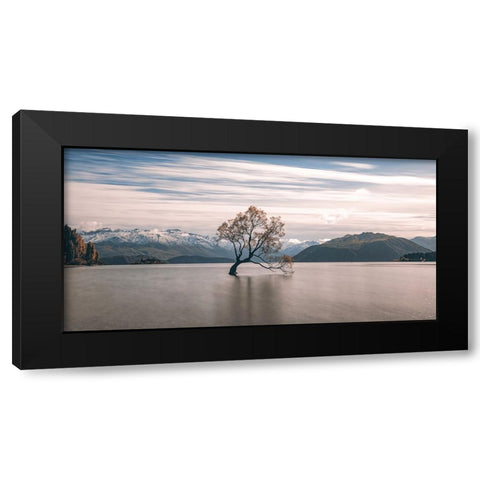 lonely tree Black Modern Wood Framed Art Print by Xiaobei, Han