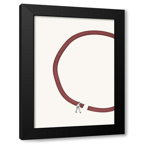 Lets reconnect Black Modern Wood Framed Art Print with Double Matting by Leon, Maarten