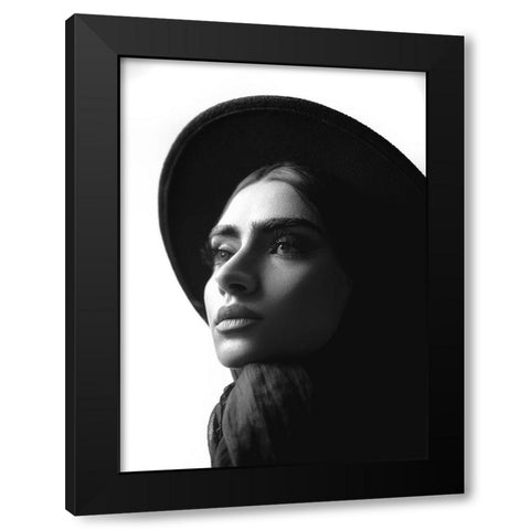 Sara Black Modern Wood Framed Art Print with Double Matting by Ghanbari, Morteza